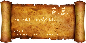 Peszeki Euzébia névjegykártya